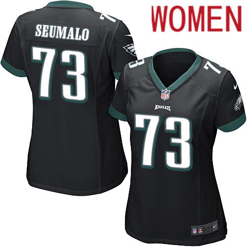 Women Philadelphia Eagles 73 Isaac Seumalo Nike Black Game NFL Jersey